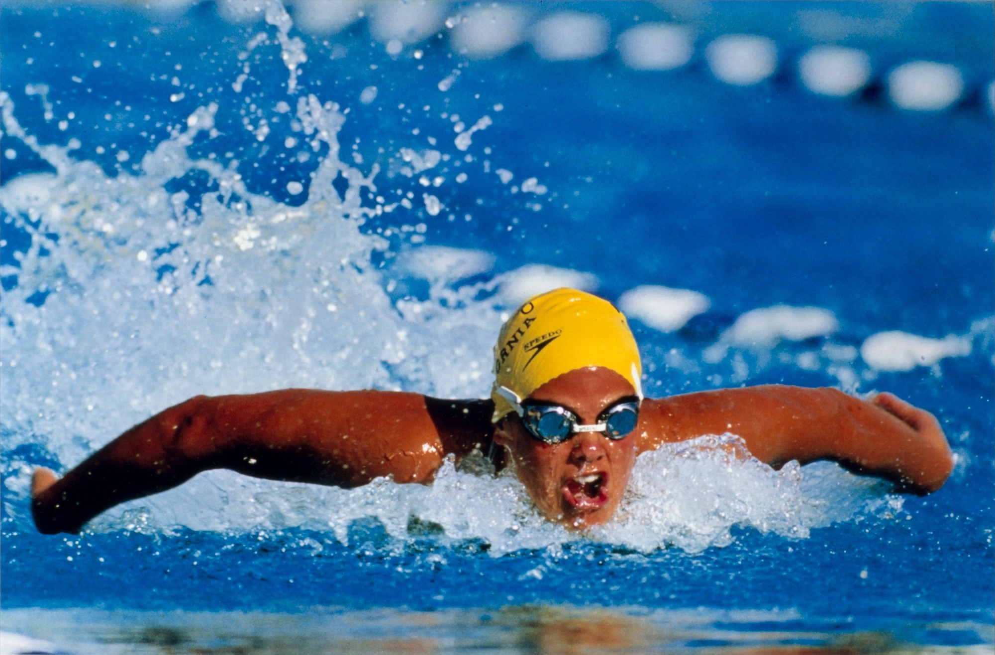 Dara Torres swimming in a pool