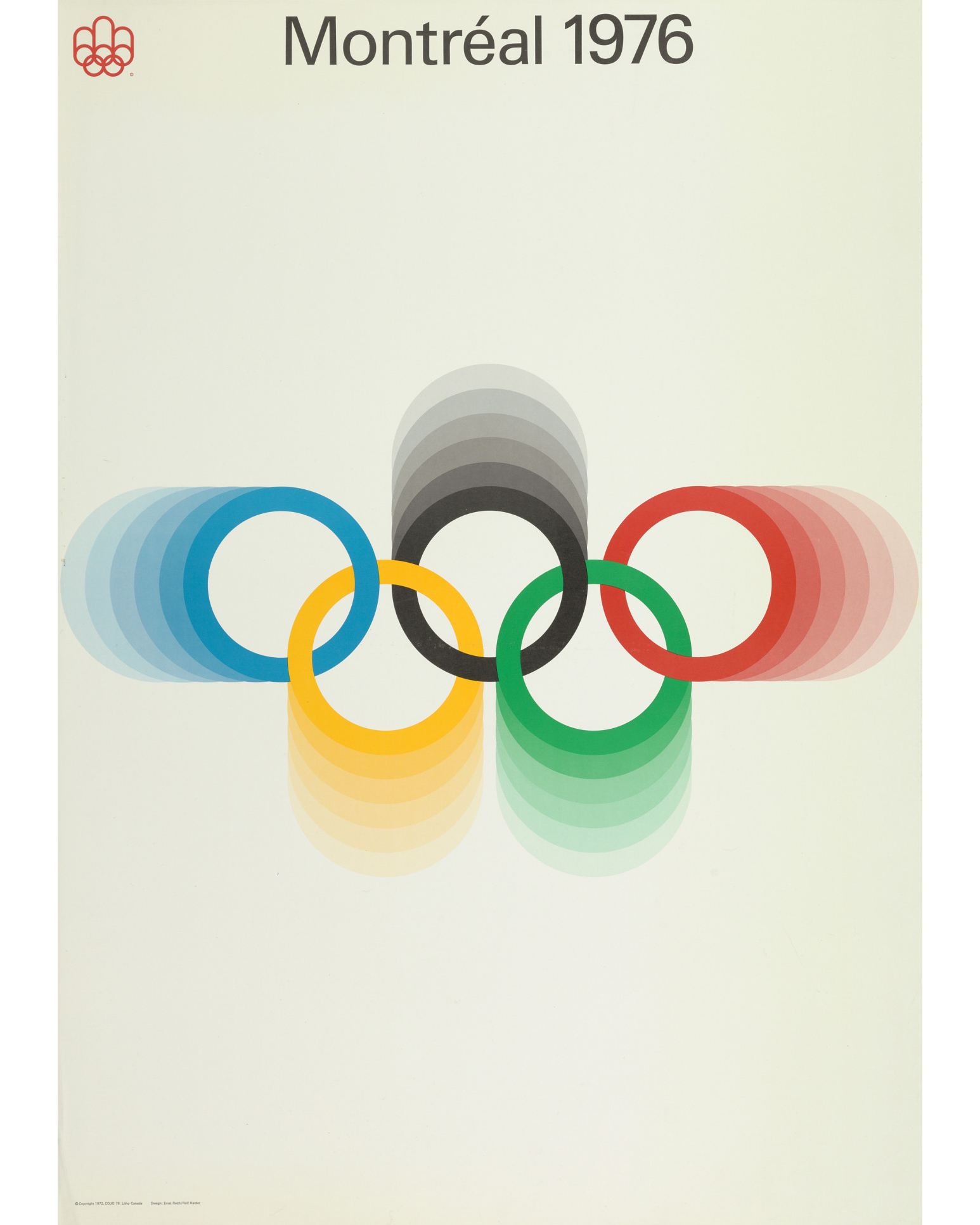 Click to view larger image Poster with the Olympic rings and text: "Montreal 1976"