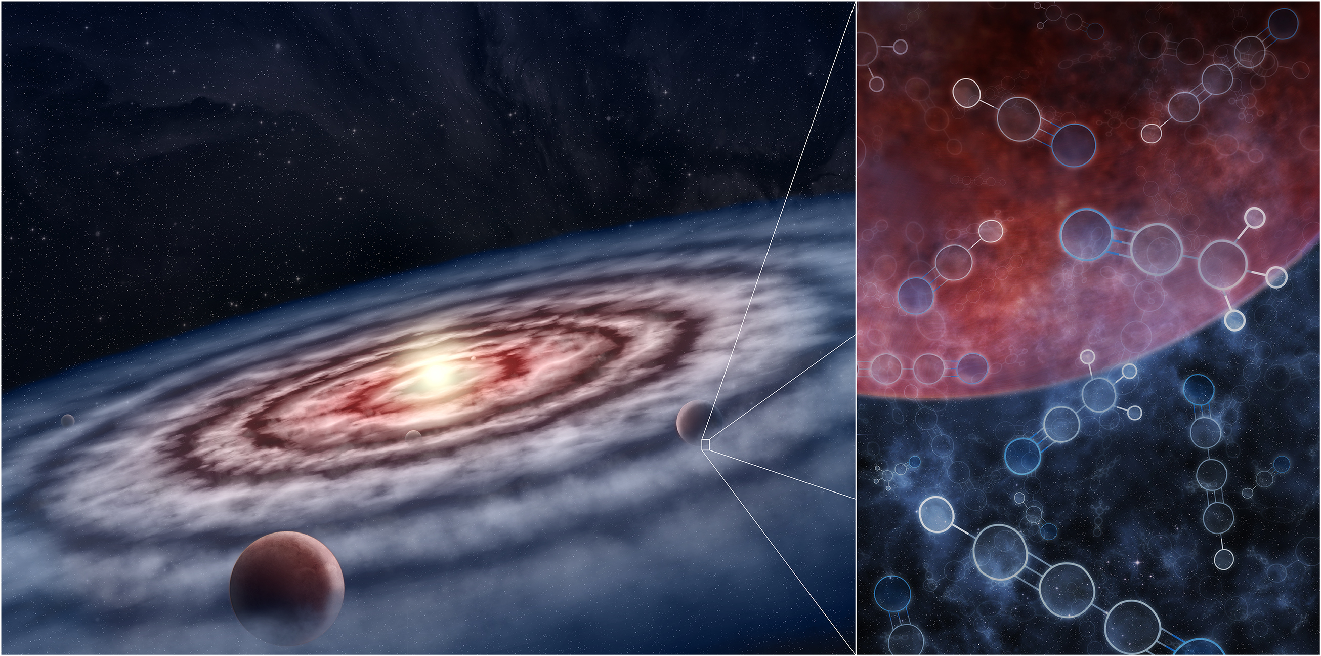 Drawing of planet and stars