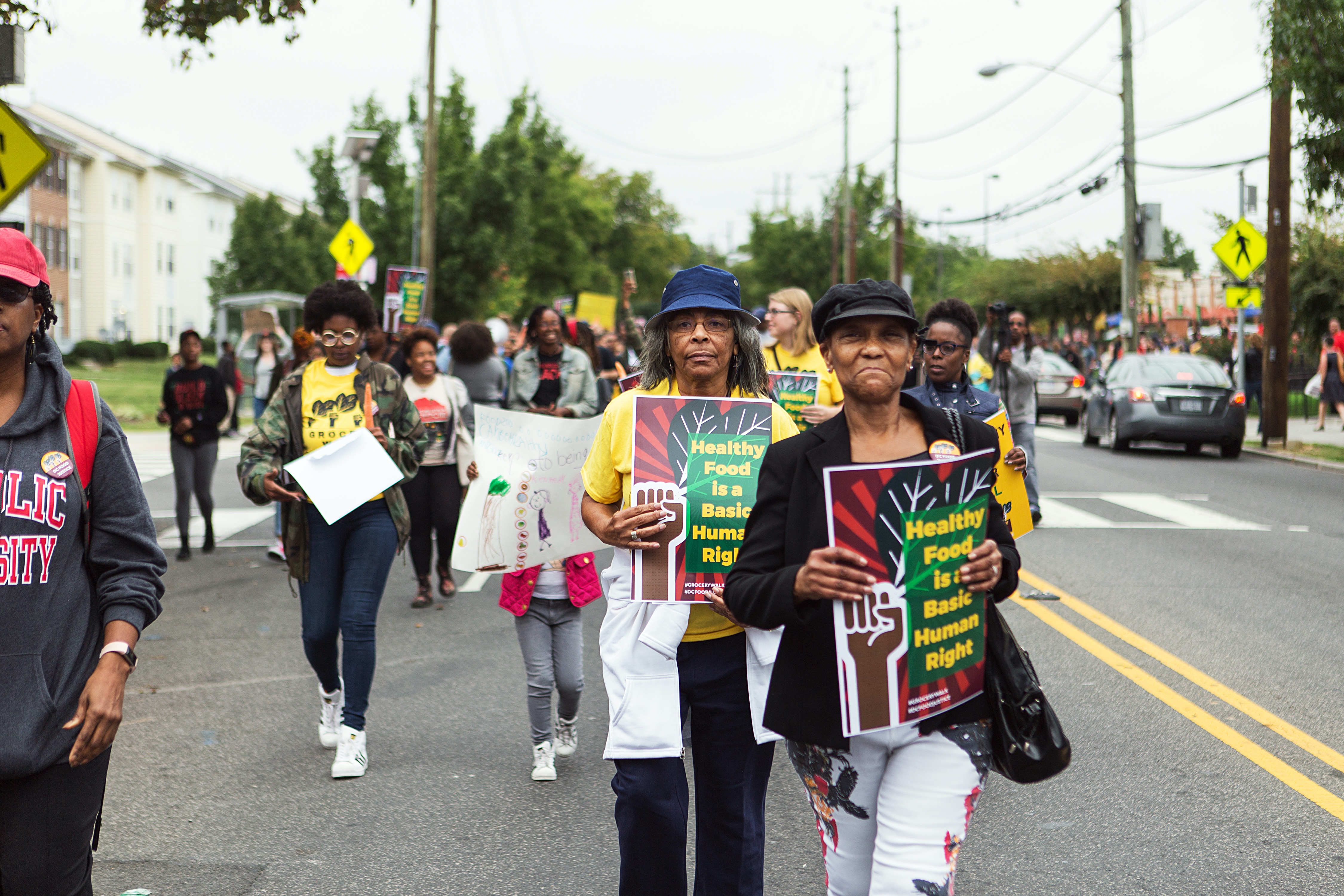 Group of people marching