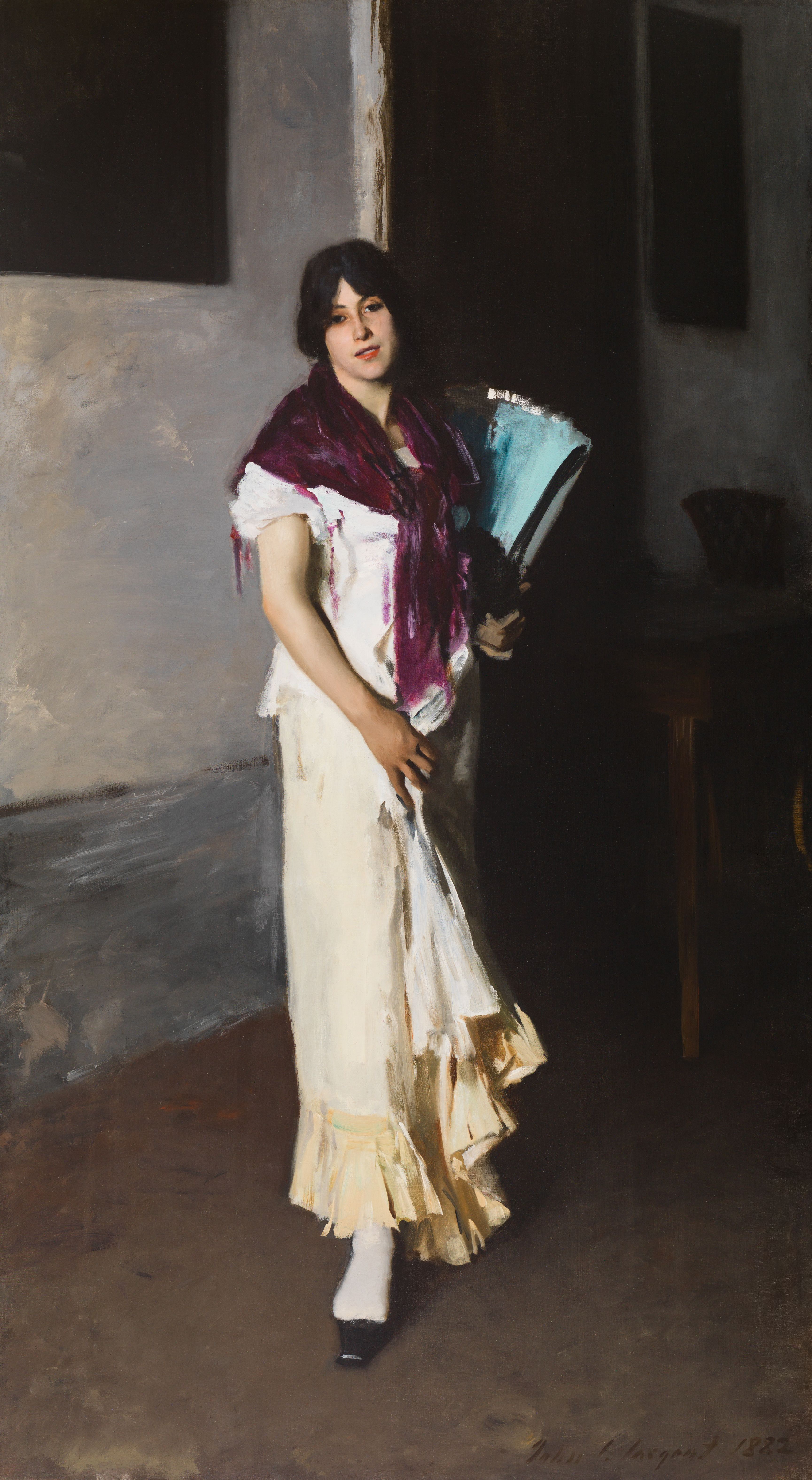 Painting of a woman holding a book