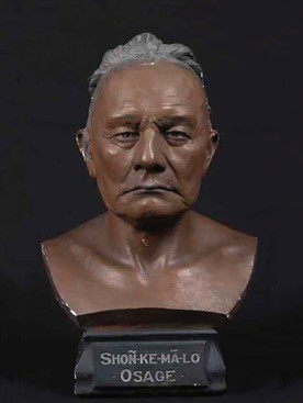 Photo of bust of Osage leader