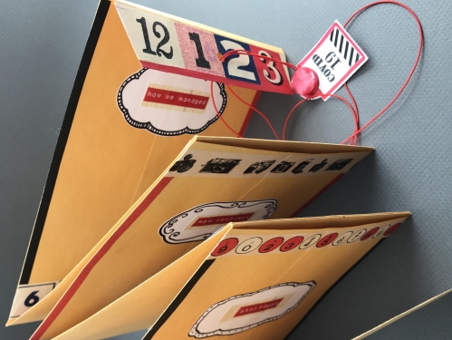 File folders make up a made at home time capsule.