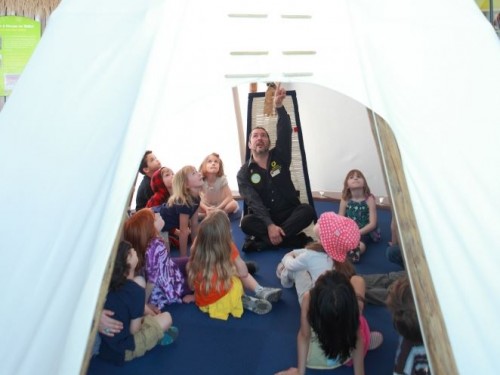 Kids play in imaginations playspace.