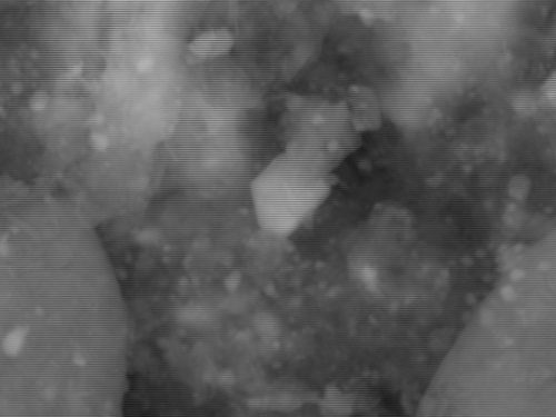 Microscopic close-up of particles.