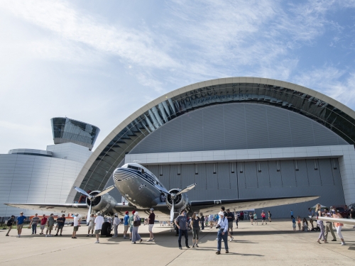 Exterior of airplane hanger