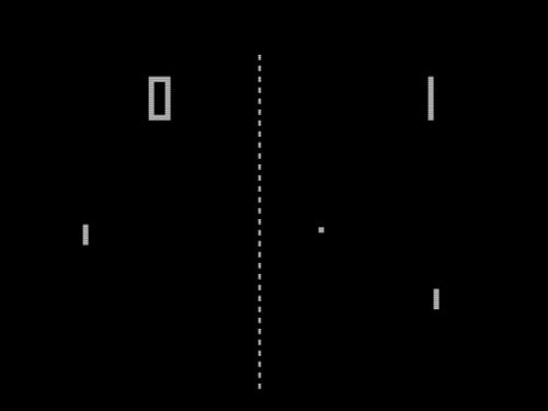 Screen shot of early arcade game Pong