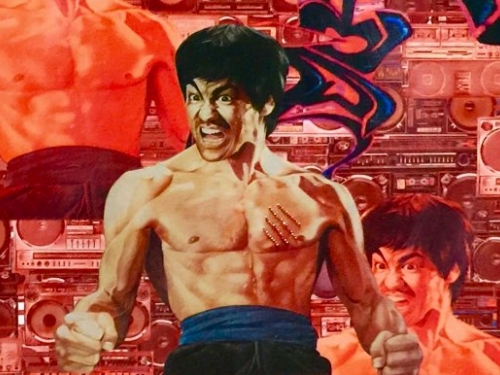 Colorful painting of Bruce Lee