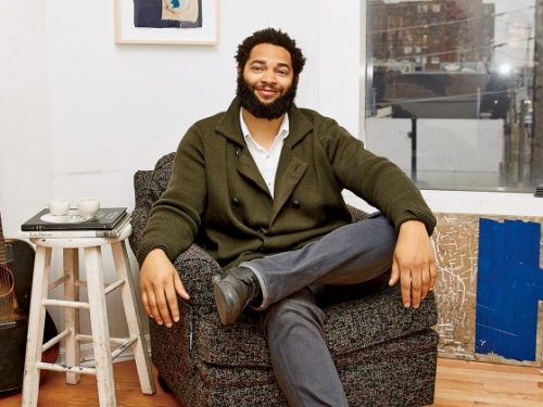 Artist Tony Lewis in studio