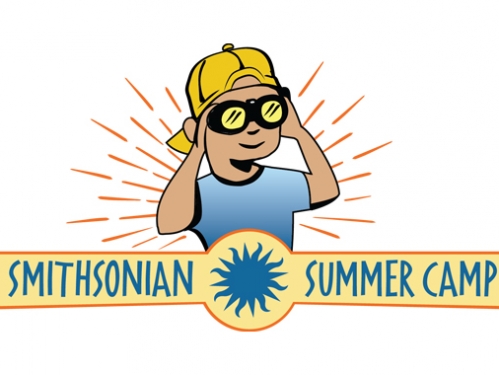 Graphic of a young child wearing a hat and holding binoculars with name of program typed below.