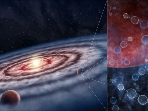 Drawing of planet and stars