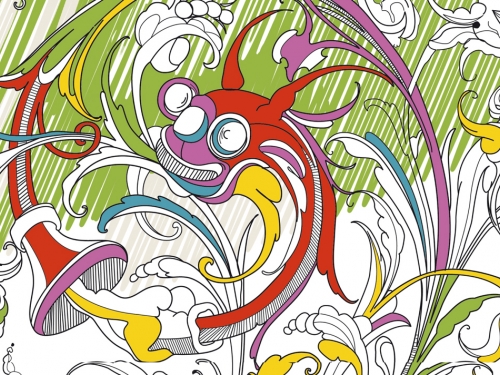 Page from fragile Beasts coloring book