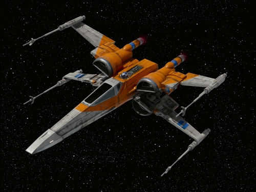 Fictional Star Wars spaceship floating in space