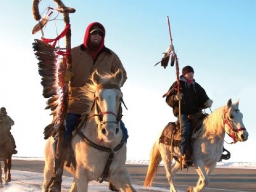 Dakota 38 -- Jim Miller during his memorial ride to the site of the Dakota 38