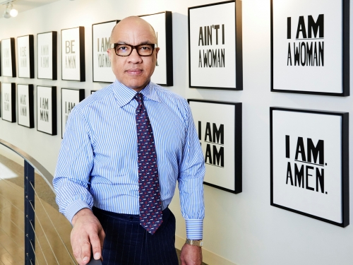 Darren Walker in art gallery