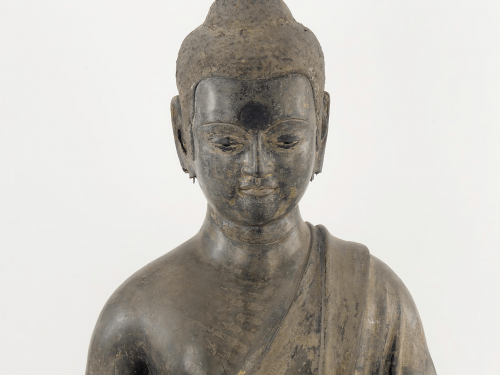 Cropped close up of Laquer Buddha