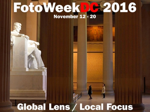 FotoWeek logo superimposed on Lincoln Memorial