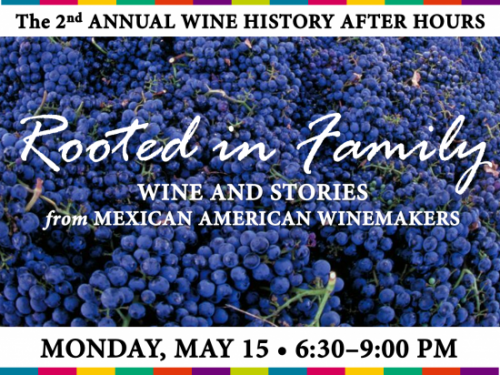event logo superimposed on photo of grapes
