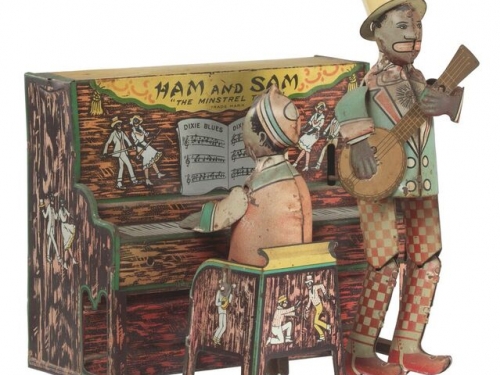 Mechanical toy of minstrel performers Hamm and Samm