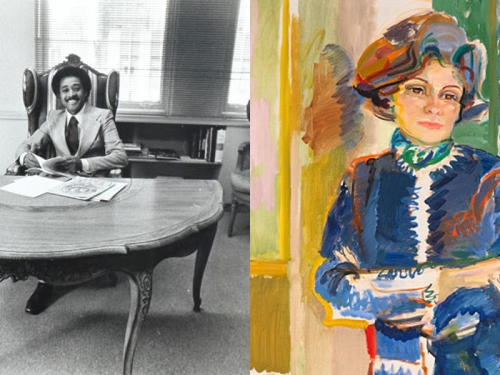 Composite image of Lews photo and Vernon portrait