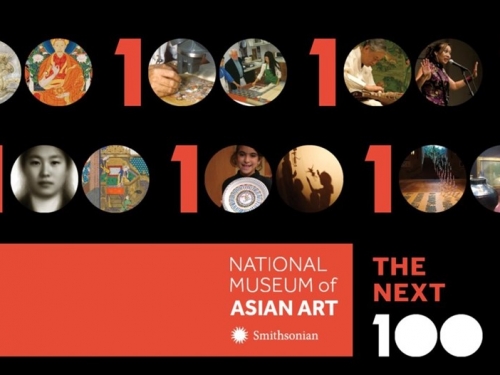 Graphic with text: "National Museum of Asian Art. The Next 100"