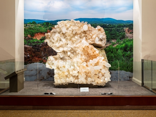 Quartz slab on display