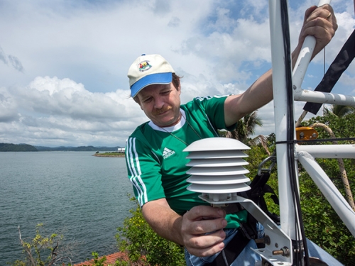 setting up measuring equipment