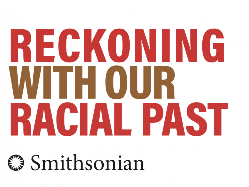 Text saying Our Shared Future: Reckoning with Our Racial Past
