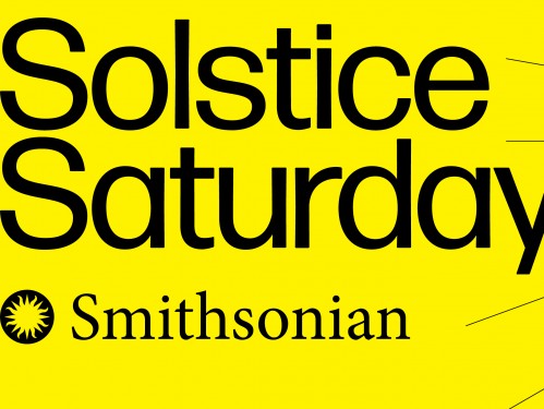 Graphic with bright yellow background, blocky black text and the Smithsonian logo
