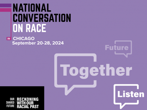 Graphic with purple background and black and white text.
