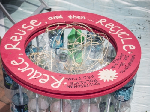 close up of recycling container