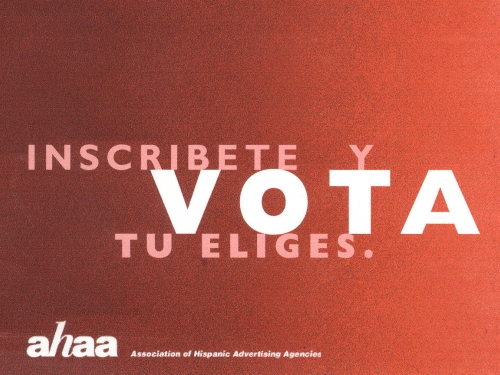 close-up of VOTA slogan from ad