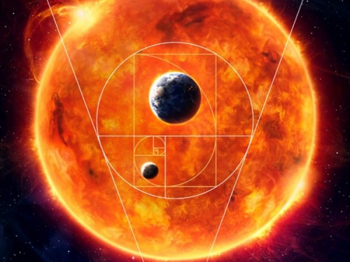 Film poster showing planest silhouetted against the sun