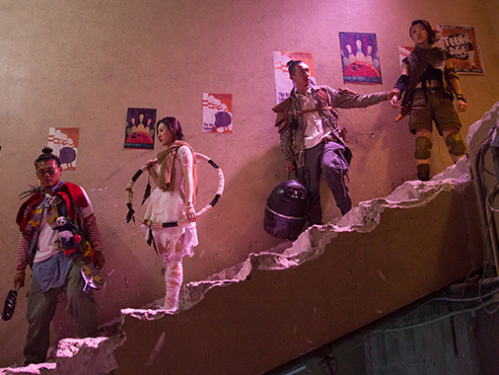 Still image from film Zombiology