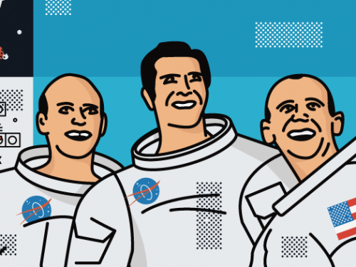 illustration of Apollo crew.
