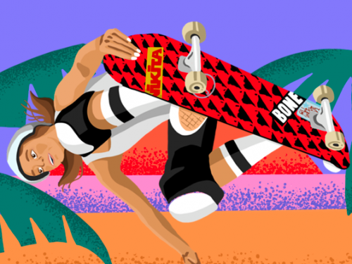 woman on skateboard