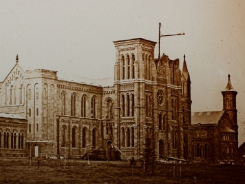 Smithsonian Castle under construction, 1850