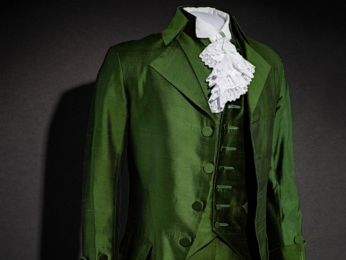 Green silk costume from musical "Hamilton"