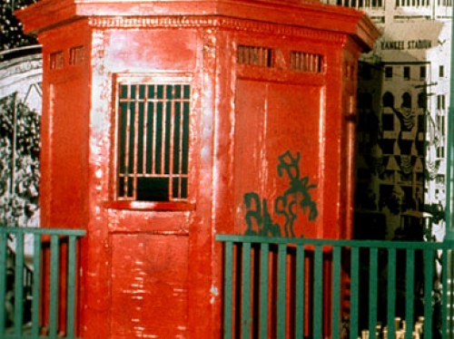 red ticket booth