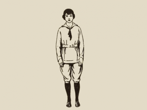 Animation of exercising girl scout