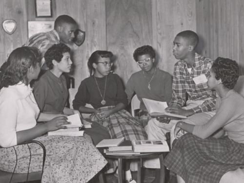 seven of the Little Rock Nine students