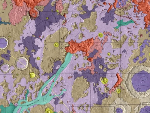 Geologic Map of Morava Valles and Margaritifer basin on Mars