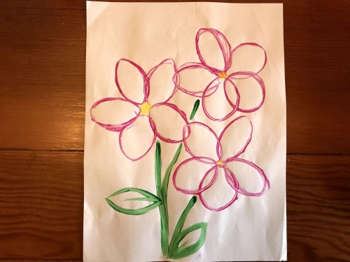 flower stamp art.