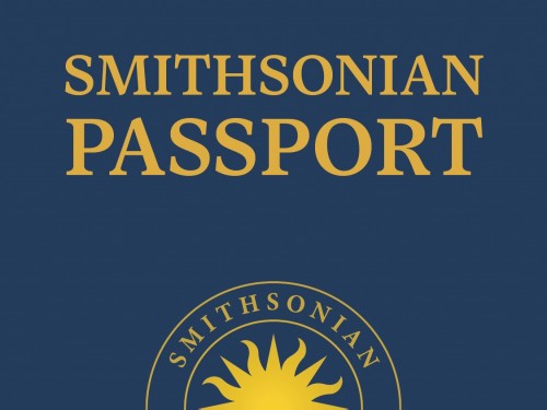 Blue Smithsonian Passport with sunburst seal