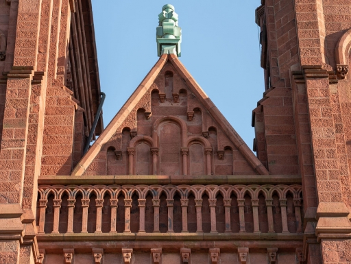 detail of the Smithsonian Castle roofline