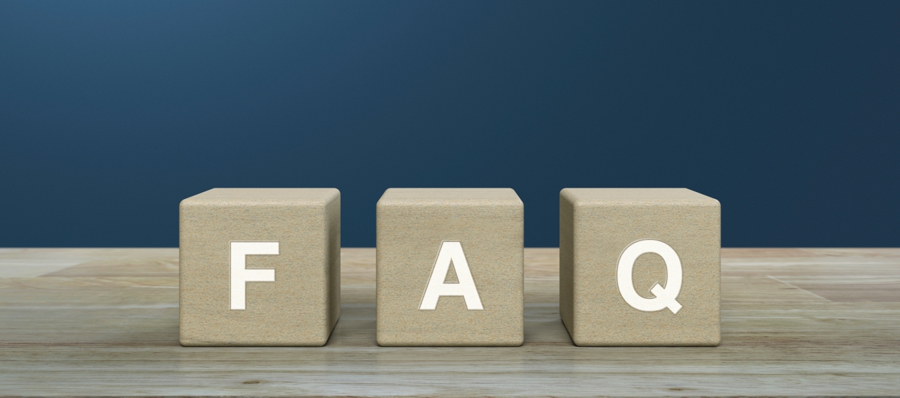 blocks spelling out F A Q