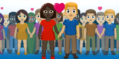 diverse emoji people holding hands