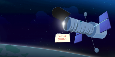 Hubble telescope with out of order sign