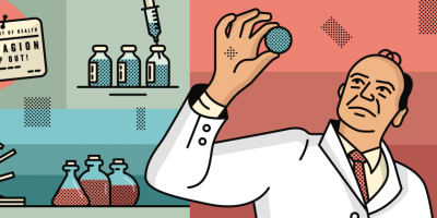 illustration of scientist