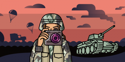 soldier with a camera